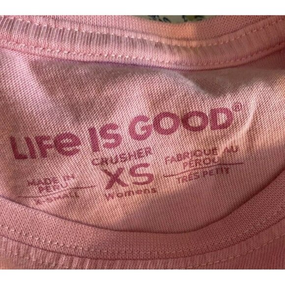 Life Is Good Crusher Tee T-Shirt XS Pink Talk Birdie To Me Golf Short Sleeve - Picture 6 of 9